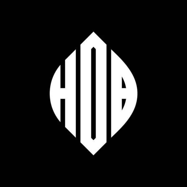 Design Logotipo Letra Círculo Hdb Com Forma Círculo Elipse Letras — Vetor de Stock