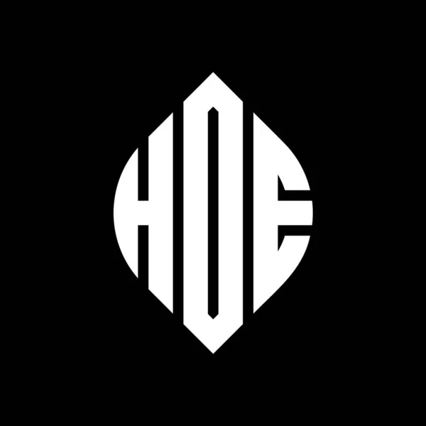 Design Logotipo Letra Círculo Hde Com Forma Círculo Elipse Hde — Vetor de Stock
