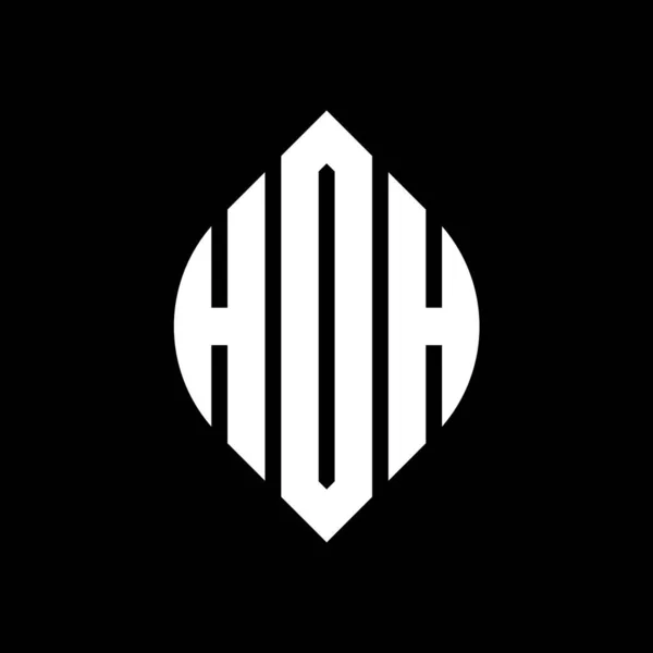 Hdh Kreis Buchstabe Logo Design Mit Kreis Und Ellipsenform Hdh — Stockvektor