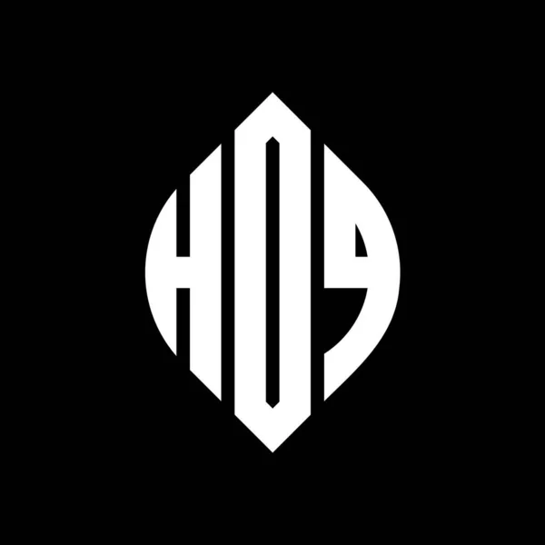 Дизайн Логотипа Круга Hdq Формой Круга Эллипса Буквы Эллипса Hdq — стоковый вектор