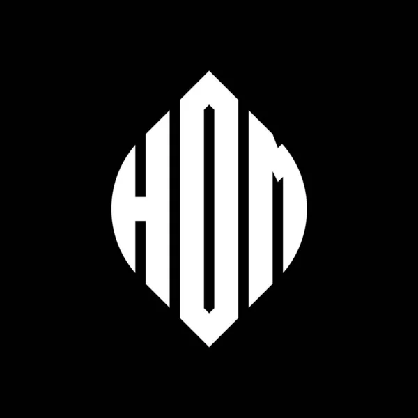 Дизайн Логотипа Круга Hdm Формой Круга Эллипса Буквы Эллипса Hdm — стоковый вектор