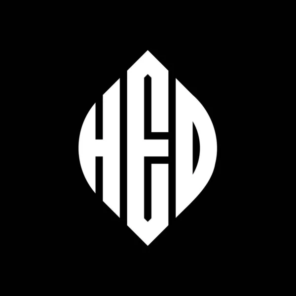 Çember Elips Şekilli Hed Daire Harf Logosu Tasarımı Tipografik Şekilli — Stok Vektör
