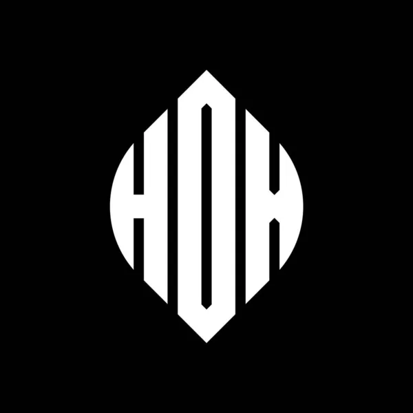 Disegno Del Logo Della Lettera Del Cerchio Hdx Con Cerchio — Vettoriale Stock