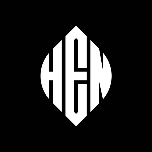 Дизайн Логотипа Круга Эллипсом Кругом Hen Буквы Эллипса Типографским Стилем — стоковый вектор