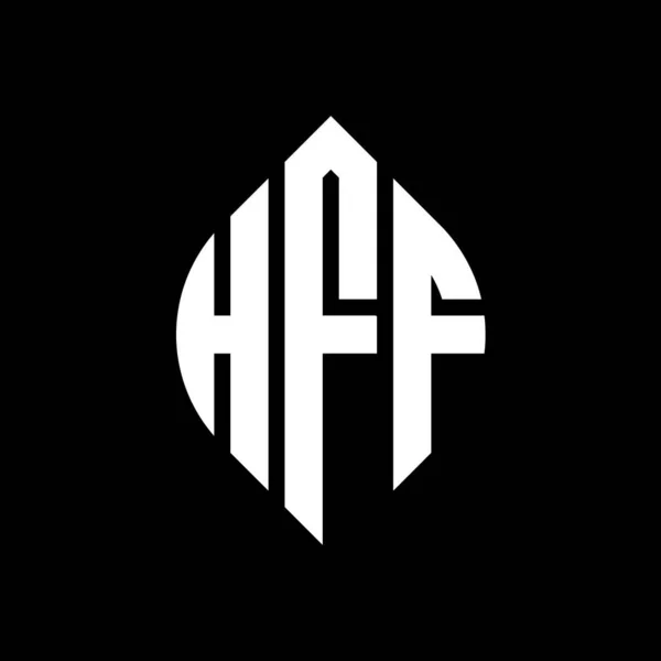 Дизайн Логотипа Круга Hff Формой Круга Эллипса Hff Эллиптические Буквы — стоковый вектор