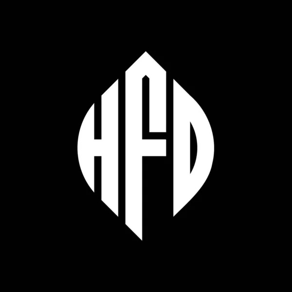 Hfo Cirkel Letter Logo Ontwerp Met Cirkel Ellips Vorm Hfo — Stockvector