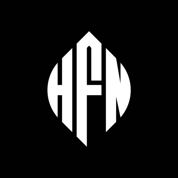 Logo Design Des Hfn Kreises Mit Kreis Und Ellipsenform Hfn — Stockvektor