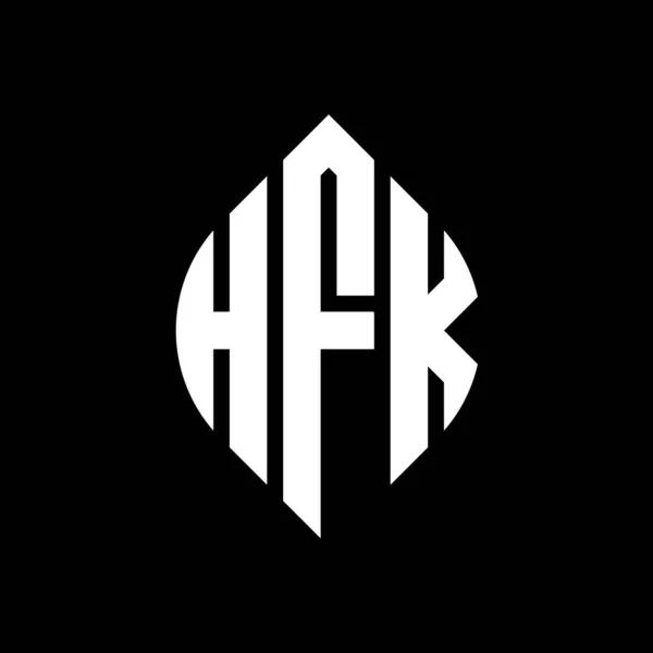 Hfk Cerchio Lettera Logo Design Con Cerchio Forma Ellittica Lettere — Vettoriale Stock