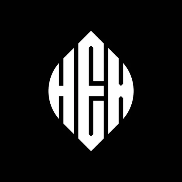 Hex Cercle Lettre Logo Design Avec Cercle Ellipse Forme Lettres — Image vectorielle