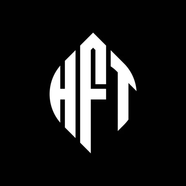 Hft Дизайн Буквы Круга Логотип Кругом Эллипсом Формы Hft Эллиптические — стоковый вектор