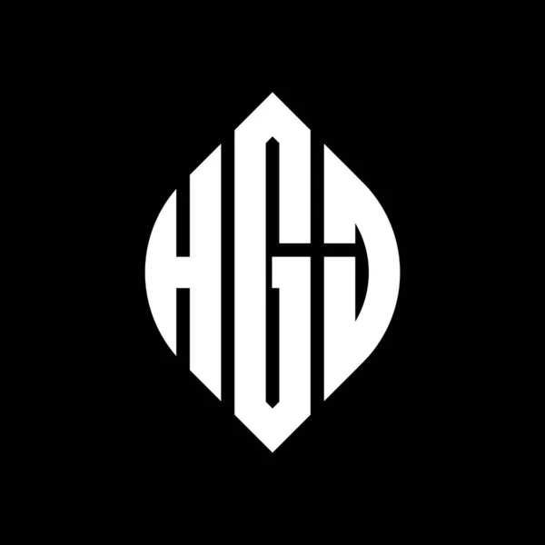 Design Logotipo Letra Círculo Hgj Com Forma Círculo Elipse Hgj — Vetor de Stock