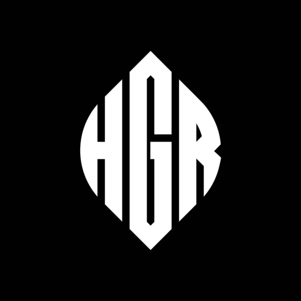 Design Logotipo Letra Círculo Hgr Com Forma Círculo Elipse Letras —  Vetores de Stock