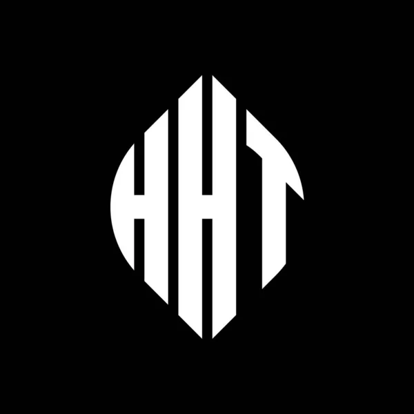 Design Logotipo Letra Círculo Hht Com Forma Círculo Elipse Hht — Vetor de Stock