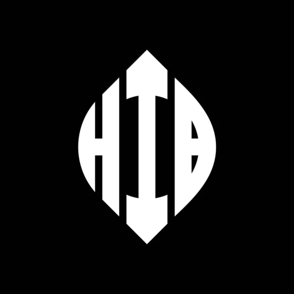 Design Logotipo Letra Círculo Hib Com Forma Círculo Elipse Hib — Vetor de Stock