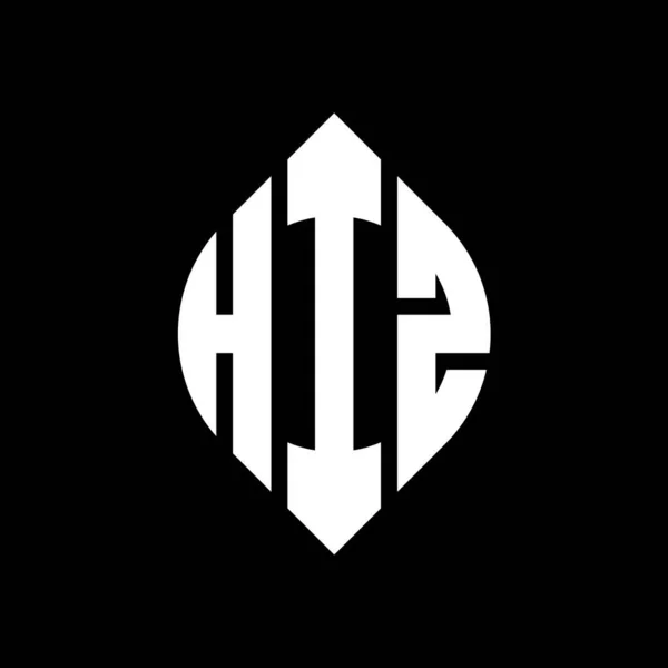 Σχεδιασμός Λογότυπου Hiz Κύκλου Κύκλο Και Σχήμα Έλλειψης Hiz Ελλειπτικά — Διανυσματικό Αρχείο
