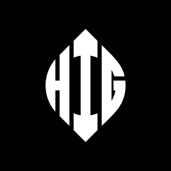 Hik Círculo Carta Logotipo Design Com Forma Círculo Elipse Hik — Vetor de Stock