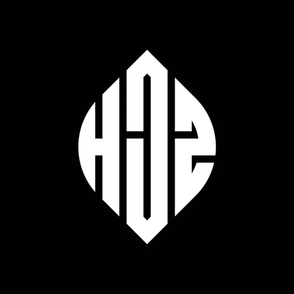 Hjz Círculo Letra Logo Diseño Con Forma Círculo Elipse Letras — Vector de stock