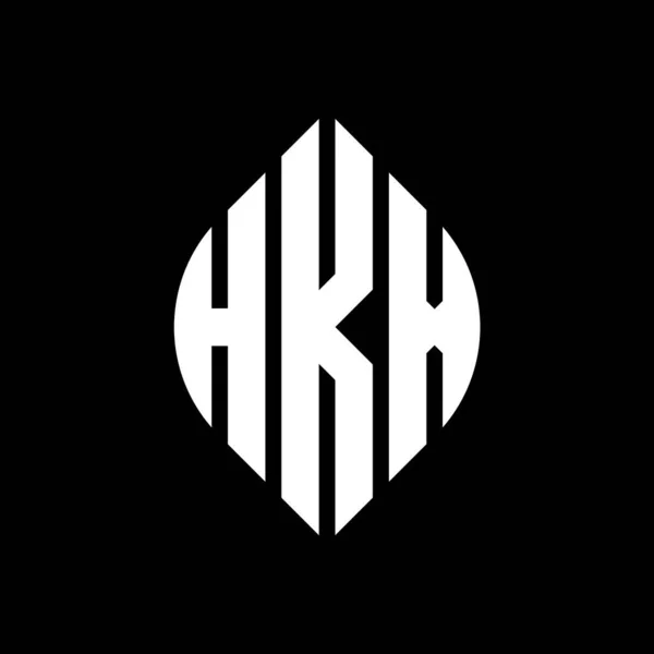 Hkx Cirkel Bokstav Logotyp Design Med Cirkel Och Ellips Form — Stock vektor