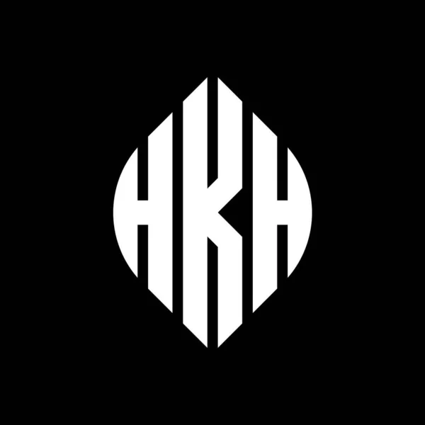 Hkh Cirkel Bokstav Logotyp Design Med Cirkel Och Ellips Form — Stock vektor