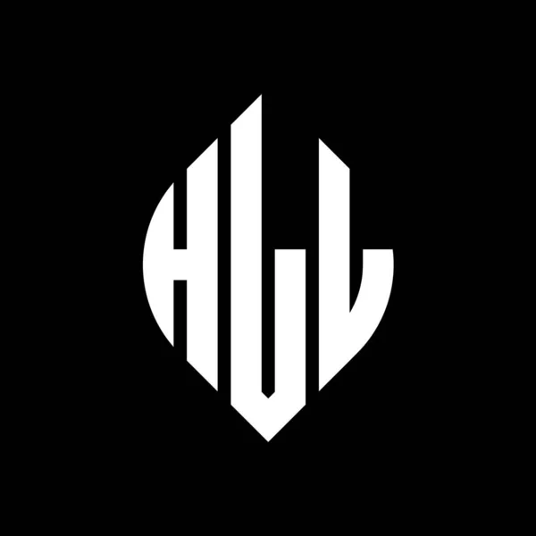 Hll Circle Letter Logo Design Circle Ellipse Shape Hll Ellipse — Stock Vector