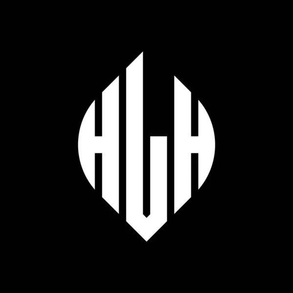 Hlh Дизайн Логотипу Літер Круговою Еліптичною Формою Hlh Еліпси Типографічним — стоковий вектор