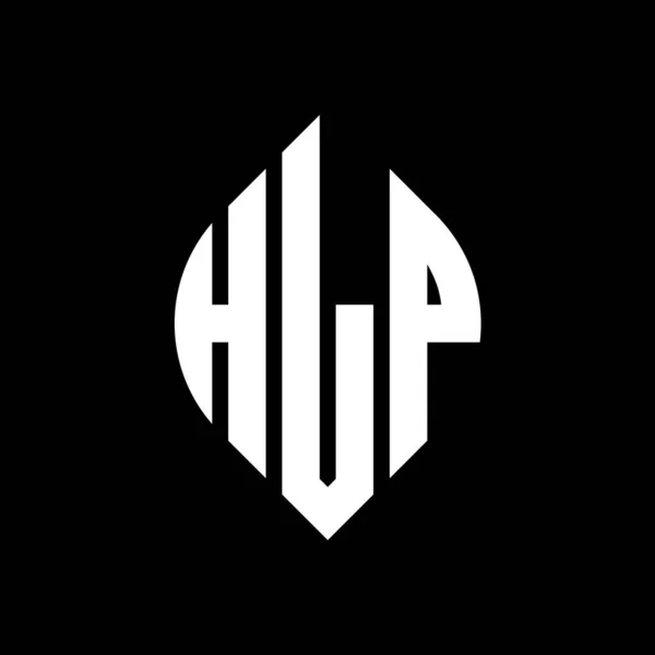 Çember Elips Şekilli Hlp Daire Harf Logosu Tasarımı Tipografik Biçimli — Stok Vektör