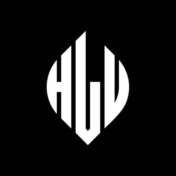 Дизайн Логотипу Кругової Літери Hlu Колом Формою Еліпса Hlu Еліпс — стоковий вектор