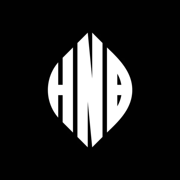 Дизайн Логотипу Кругової Літери Hnb Колом Формою Еліпса Hnb Еліпс — стоковий вектор
