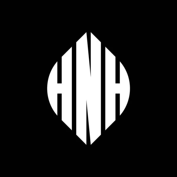 Hnh Cirkel Letter Logo Ontwerp Met Cirkel Ellips Vorm Hnh — Stockvector