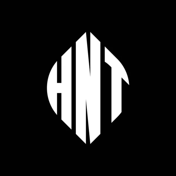 Дизайн Логотипу Кругової Літери Hnt Колом Формою Еліпса Hnt Еліпс — стоковий вектор