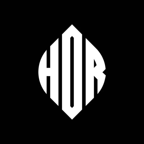 Дизайн Логотипу Кругової Літери Hor Колом Формою Еліпса Hor Еліпс — стоковий вектор