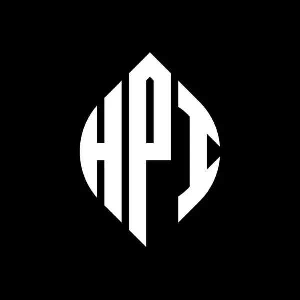 Hpi Cercle Lettre Logo Design Avec Cercle Ellipse Forme Hpi — Image vectorielle