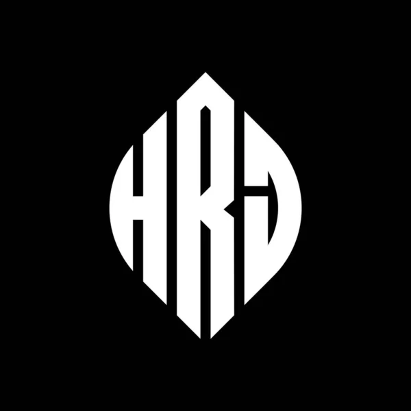 Hrj 디자인에 타이포그래피 스타일을 Hrj 이니셜은 로고를 Hrj Circle Emblem — 스톡 벡터