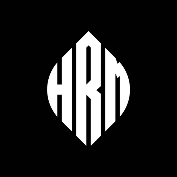 Дизайн Логотипу Hrm Кругової Літери Колом Формою Еліпса Hrm Еліпс — стоковий вектор