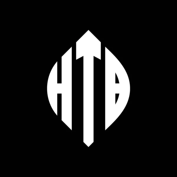 Htb Cirkel Bokstav Logotyp Design Med Cirkel Och Ellips Form — Stock vektor