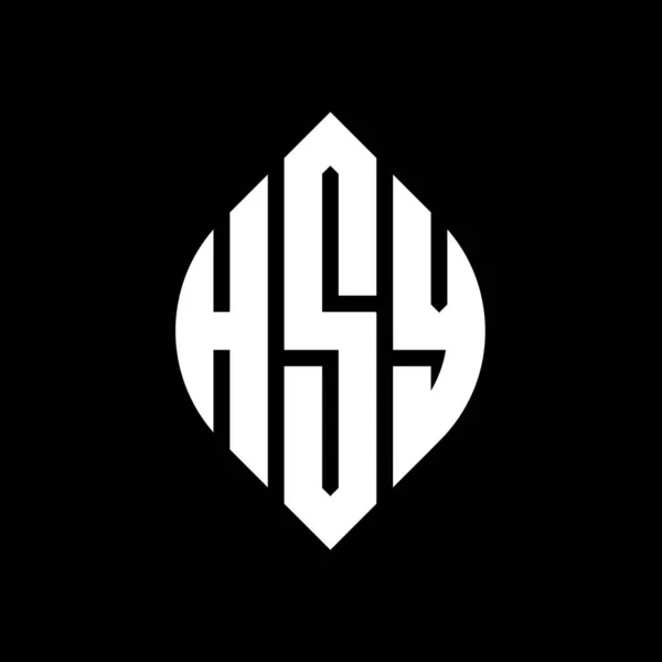 Hsy Círculo Letra Logotipo Design Com Forma Círculo Elipse Hsy — Vetor de Stock