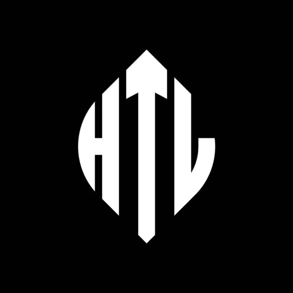 Diseño Del Logotipo Letra Del Círculo Htl Con Forma Círculo — Vector de stock