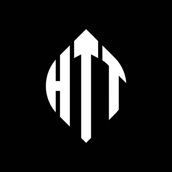 Htt Cercle Lettre Logo Design Avec Cercle Ellipse Forme Htt — Image vectorielle