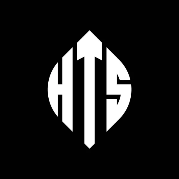 Design Logotipo Letra Círculo Hts Com Forma Círculo Elipse Hts — Vetor de Stock