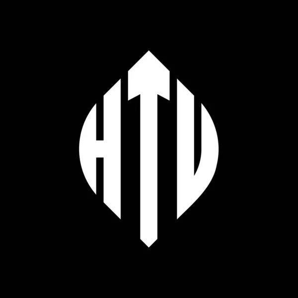Htu Circle Letter Logo Design Circle Ellipse Shape Htu Ellipse — Stock Vector