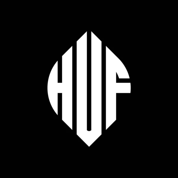 Huf Cirkel Bokstav Logotyp Design Med Cirkel Och Ellips Form — Stock vektor