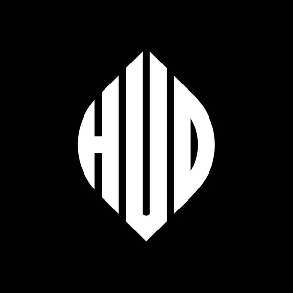 Diseño Logotipo Letra Círculo Huo Con Forma Círculo Elipse Huo — Vector de stock