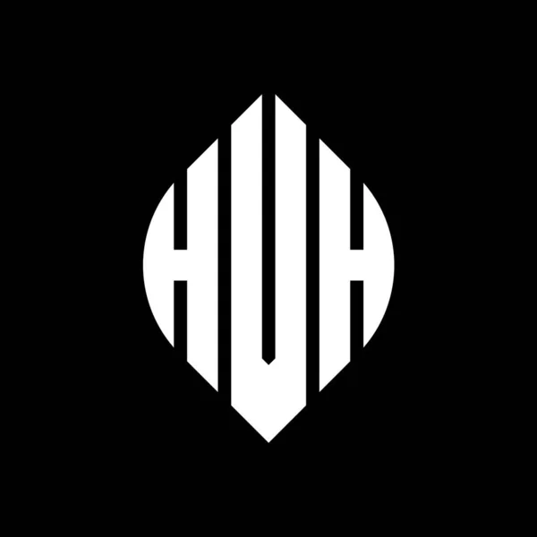 Hvh Circle Letter Logo Design Circle Ellipse Shape Hvh Ellipse — Stock Vector