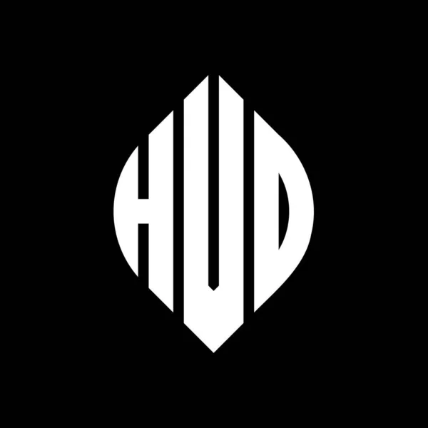 Hvo Дизайн Логотипу Літер Круговою Еліптичною Формою Hvo Еліпси Типографічним — стоковий вектор