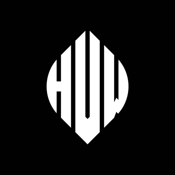 Diseño Del Logotipo Letra Del Círculo Hvw Con Forma Círculo — Archivo Imágenes Vectoriales