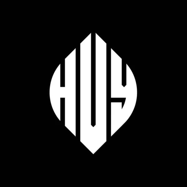 Hvy Буква Дизайн Логотипа Круга Кругом Эллипсом Формы Hvy Эллиптические — стоковый вектор