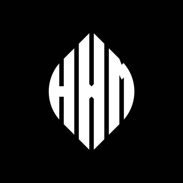 Hxm 디자인에 Hxm 타이포그래피 스타일의 이니셜은 로고를 Hxm Circle Emblem — 스톡 벡터