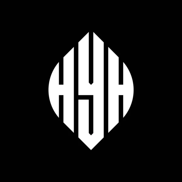 Hyh Círculo Letra Logotipo Design Com Forma Círculo Elipse Hyh — Vetor de Stock