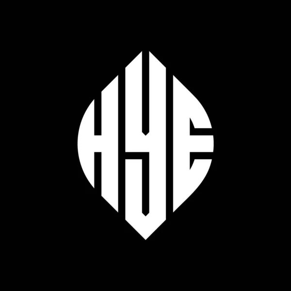 Hye Círculo Letra Logotipo Design Com Forma Círculo Elipse Hye — Vetor de Stock