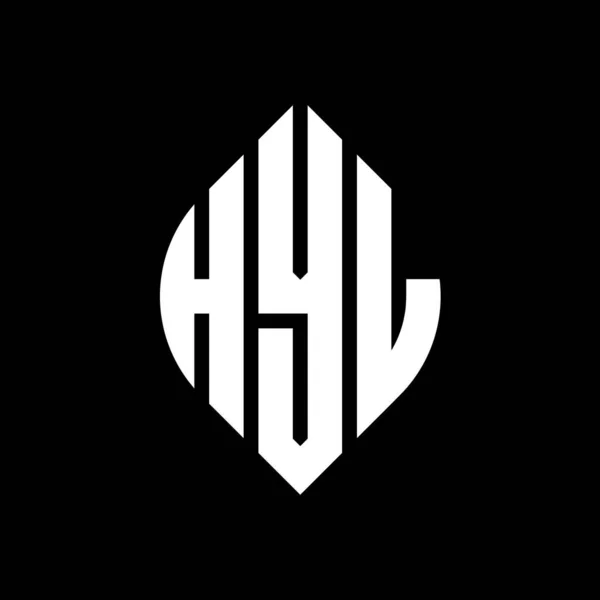 Hyl Círculo Letra Logotipo Design Com Forma Círculo Elipse Hyl — Vetor de Stock